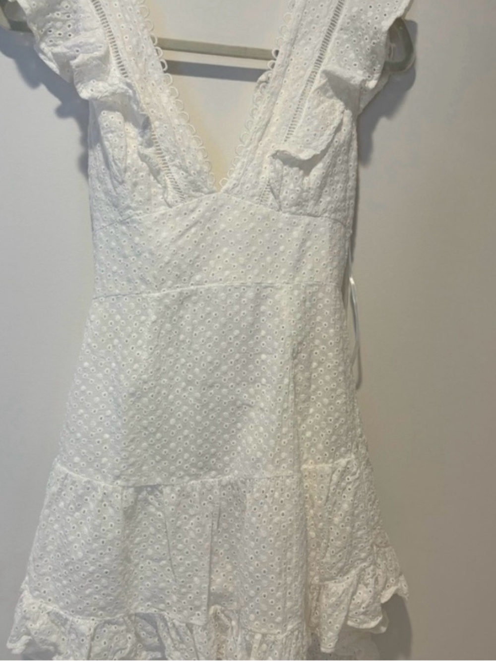 Indigo White Eyelet Ruffle Mini Dress - Picture 5 of 9